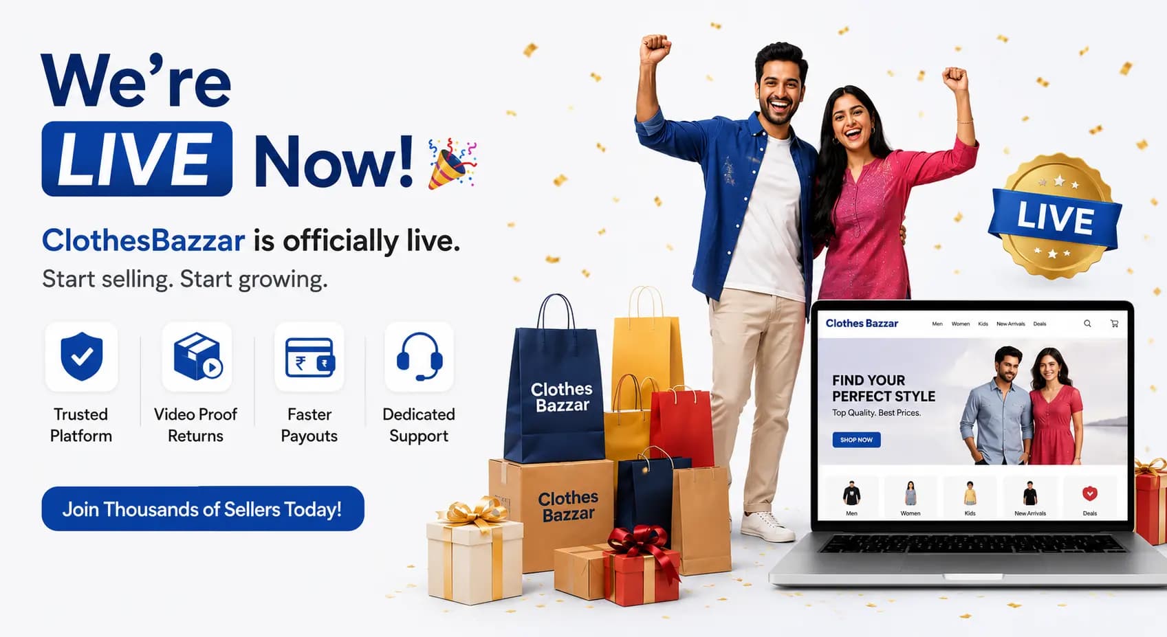 ClothesBazzar Launch Banner